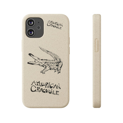 American Crocodile Phone Case – Original Hand-Drawn Costa Rica Wildlife Art for iPhone & Samsung Galaxy
