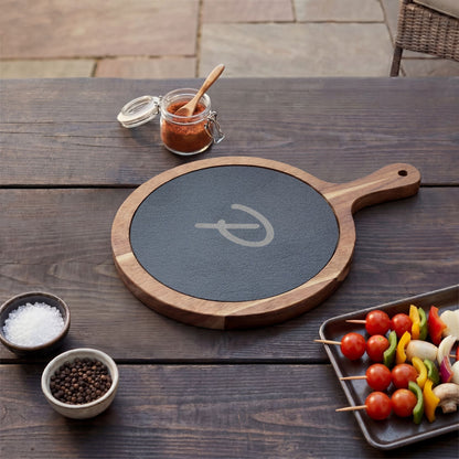 Pura Vida Souqs Acacia Wood & Slate Charcuterie Board – Cheese Serving Set