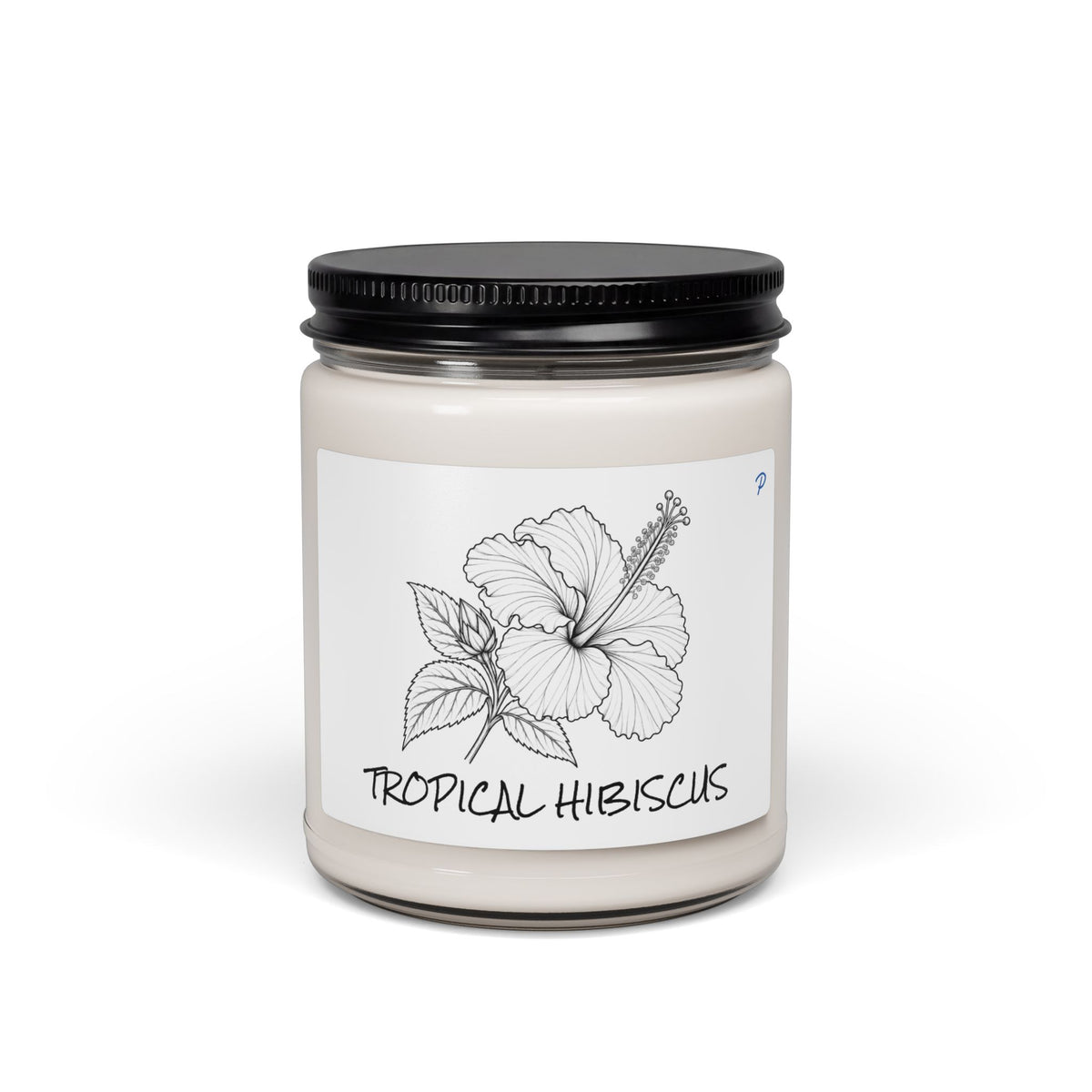 Botanical Soy Wax Candle – Tropical Hibiscus Illustration | Costa Rica Inspired