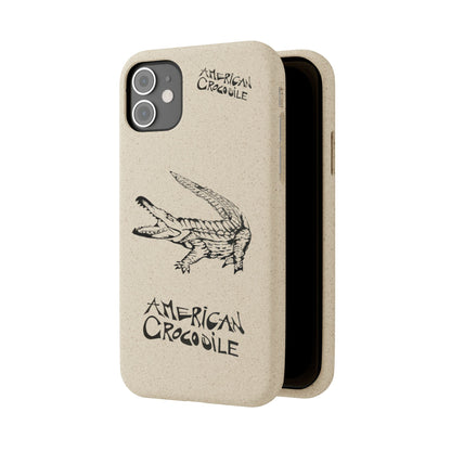American Crocodile Phone Case – Original Hand-Drawn Costa Rica Wildlife Art for iPhone & Samsung Galaxy