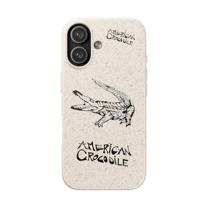 American Crocodile Phone Case – Original Hand-Drawn Costa Rica Wildlife Art for iPhone & Samsung Galaxy