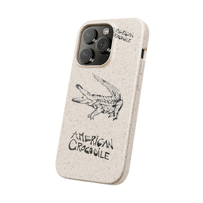 American Crocodile Phone Case – Original Hand-Drawn Costa Rica Wildlife Art for iPhone & Samsung Galaxy