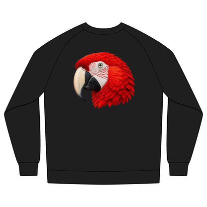 Scarlet Macaw Organic Cotton Sweatshirt | Costa Rica Wildlife