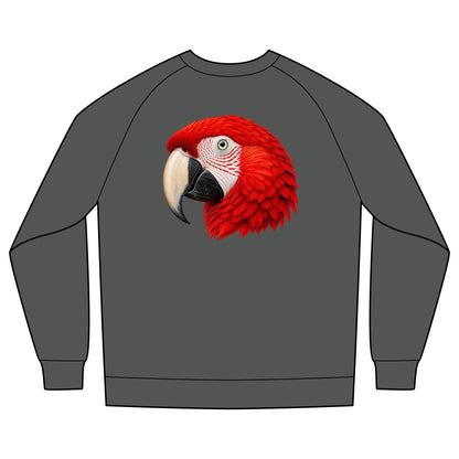Scarlet Macaw Organic Cotton Sweatshirt | Costa Rica Wildlife