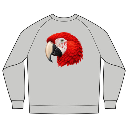 Scarlet Macaw Organic Cotton Sweatshirt | Costa Rica Wildlife