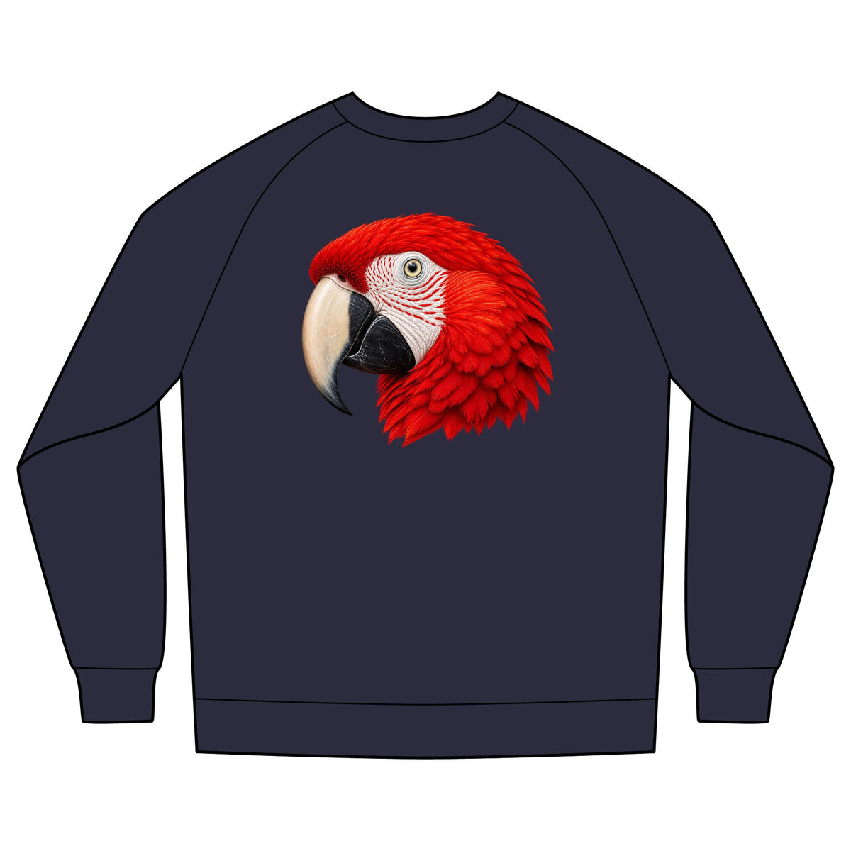 Scarlet Macaw Organic Cotton Sweatshirt | Costa Rica Wildlife