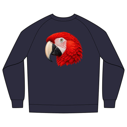 Scarlet Macaw Organic Cotton Sweatshirt | Costa Rica Wildlife