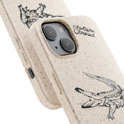 American Crocodile Phone Case – Original Hand-Drawn Costa Rica Wildlife Art for iPhone & Samsung Galaxy