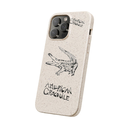 American Crocodile Phone Case – Original Hand-Drawn Costa Rica Wildlife Art for iPhone & Samsung Galaxy