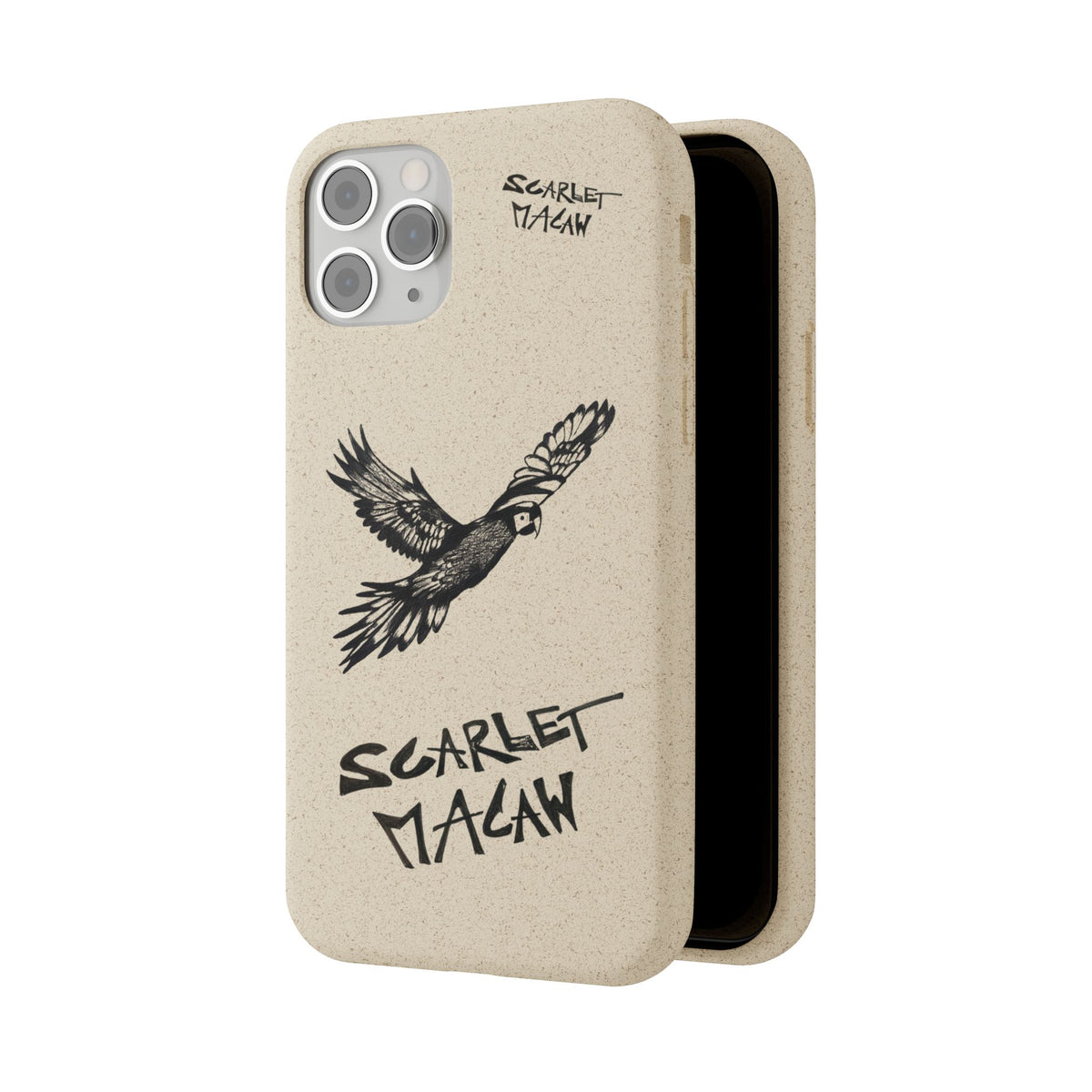 Scarlet Macaw Phone Case – Original Hand-Drawn Costa Rica Wildlife Art for iPhone & Samsung Galaxy