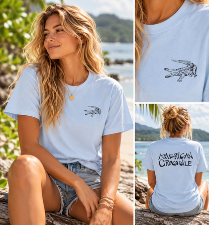 American Crocodile T-Shirt – Hand-Drawn Wildlife Art | Costa Rica