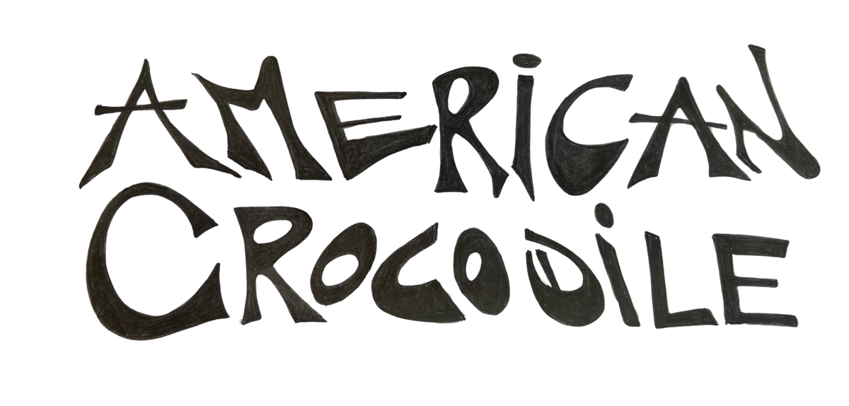 Hand-drawn American Crocodile lettering, original typography design